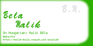 bela malik business card