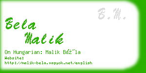 bela malik business card